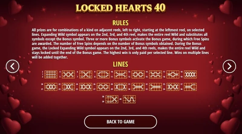 Locked Hearts 40 - vinningslínur á hjólunum